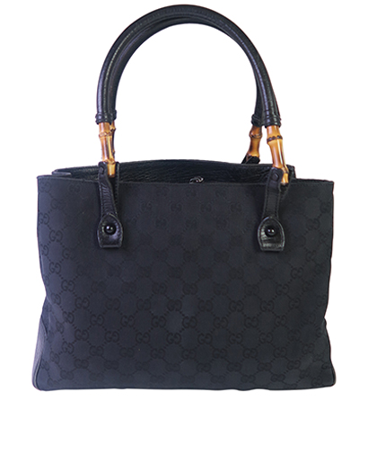 PBamboo Tote, &pound;160, Handbags, Black, Canvas, Front view